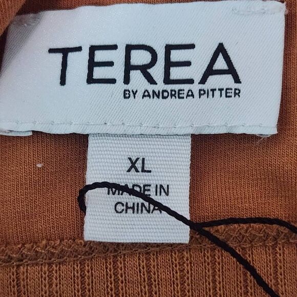 Terea by Andrea Pitter Terra Cotta Ribbed  Knit Tie-Back Bralette NWT Size XL - Picture 5 of 9